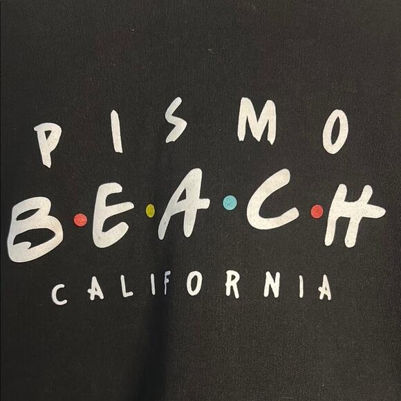 Black Cropped Pismo Beach Hoodie Sweater - Picture 3 of 3